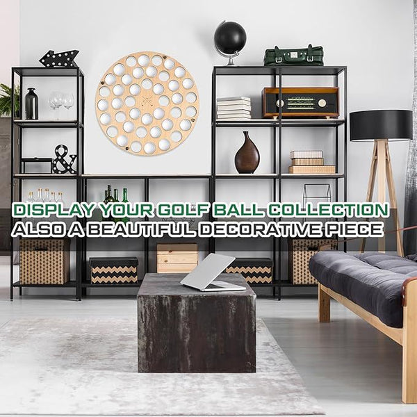 42-Hole Wooden Golf Ball Stand | Laser-Cut Organizer for Golf Lovers | Durable & High-Quality Storage Rack Does Not Apply