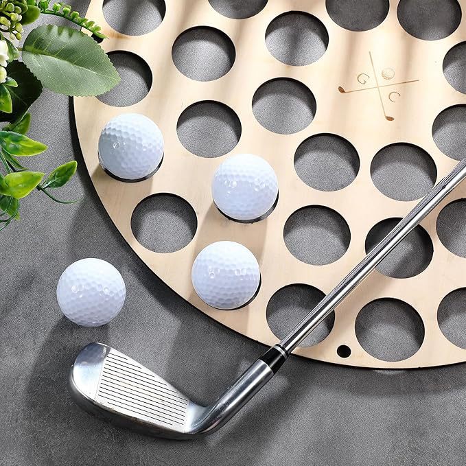 42-Hole Wooden Golf Ball Stand | Laser-Cut Organizer for Golf Lovers | Durable & High-Quality Storage Rack Does Not Apply