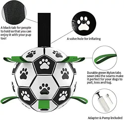 15*15cm Interactive Dog Toy Soccer Ball with Rope | Outdoor Fetch & Tug Play for Dogs | Training & Exercise Pet Toy Unique