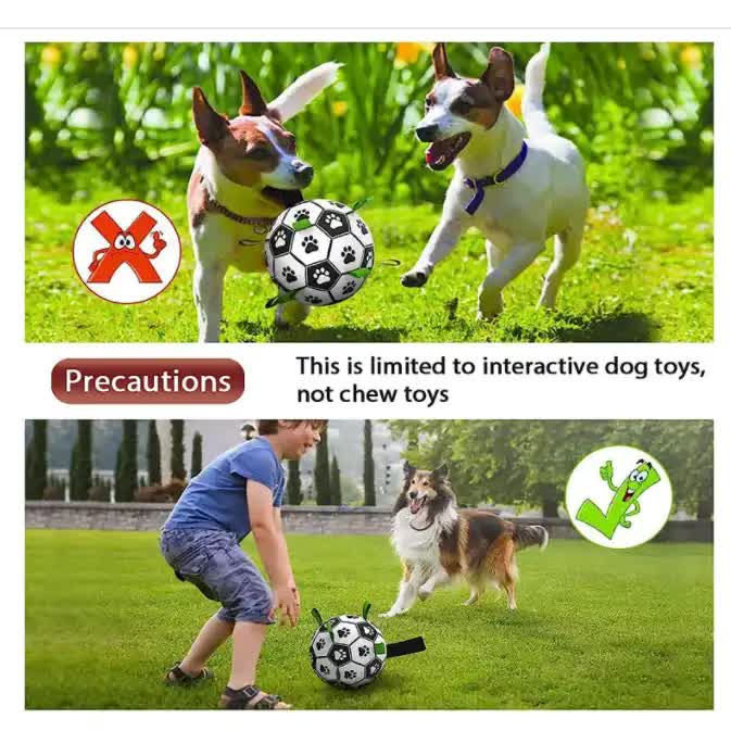 15*15cm Interactive Dog Toy Soccer Ball with Rope | Outdoor Fetch & Tug Play for Dogs | Training & Exercise Pet Toy Unique