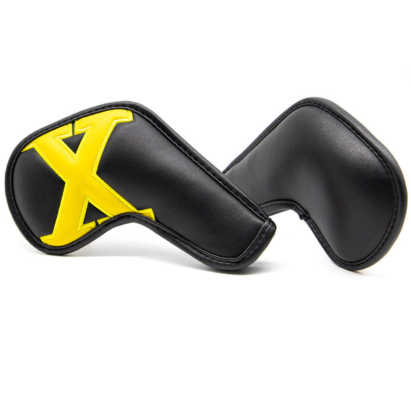 Black covers with various colored numbers, Premium PU Leather Golf Iron Headcover Set (10pcs) | Numbered 4-9, P, S, A, X | Protective Club Covers for Irons Does Not Apply