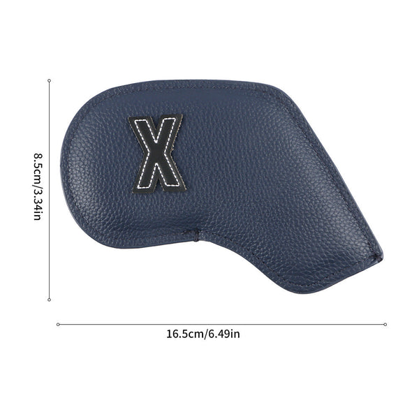 Premium PU Leather Golf Iron Headcover Set (10pcs) | Numbered 3-9, P, S, A | Protective Club Covers for Irons Does Not Apply