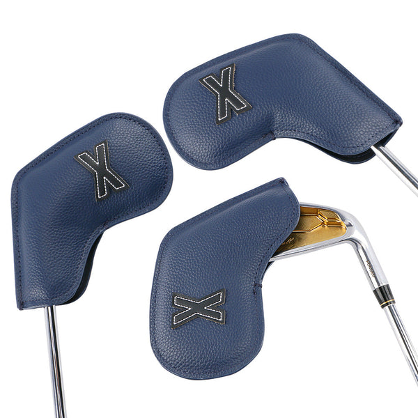 Premium PU Leather Golf Iron Headcover Set (10pcs) | Numbered 3-9, P, S, A | Protective Club Covers for Irons Does Not Apply