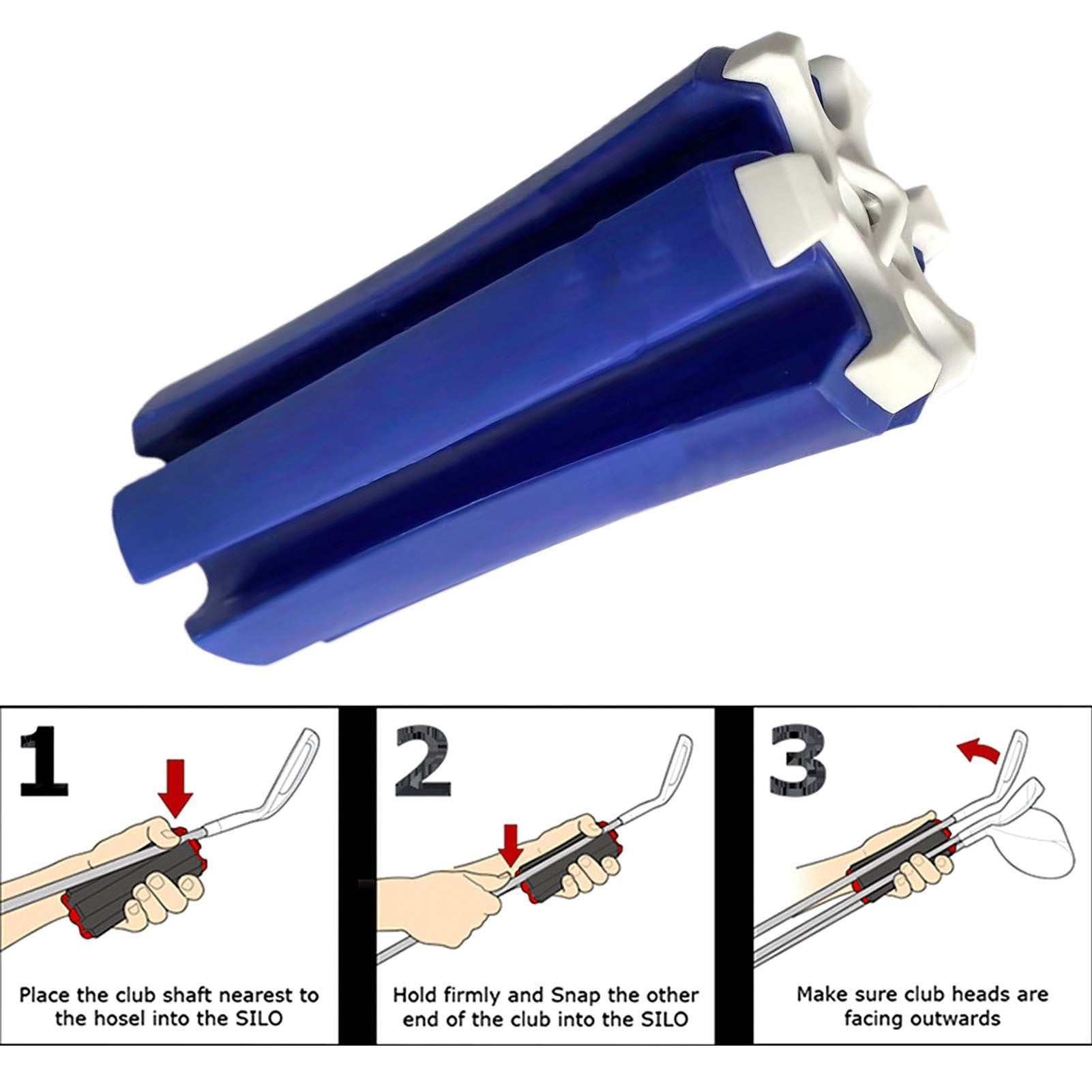 Blue And White Golf Club Carrier 2-Pack - Durable ABS+PET Golf Club Holder for Secure Storage and Easy Transport