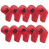 Red Golf Iron Head Covers Set of 10 - Waterproof PU Leather Club Protectors with Embroidered Numbers (3-9, P, A, S)