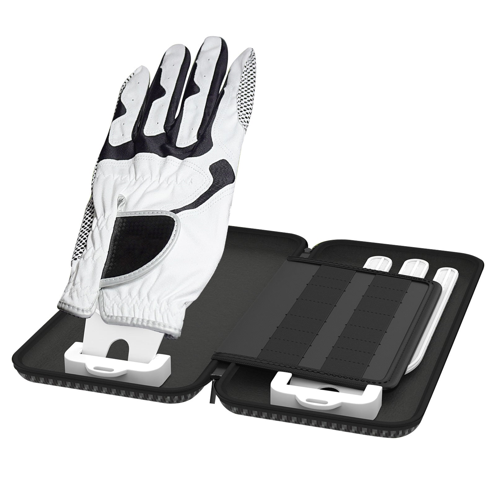 Grey Golf Glove Bag with Dual Glove Support Frame & Hook - Convenient Storage for Tees, Ball Markers and Golf Accessories Does Not Apply