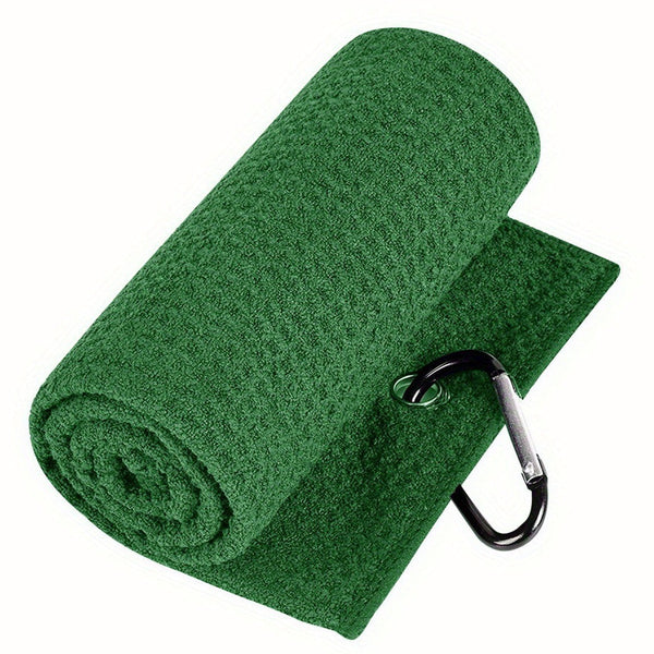 Green Microfiber Waffle Weave Golf Towel Set - 4 Pack (40x60cm) - Ultra Absorbent & Quick Drying Does Not Apply