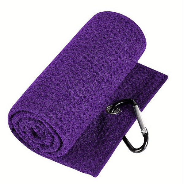 Purple Microfiber Waffle Weave Golf Towel Set - 4 Pack (40x60cm) - Ultra Absorbent & Quick Drying Does Not Apply
