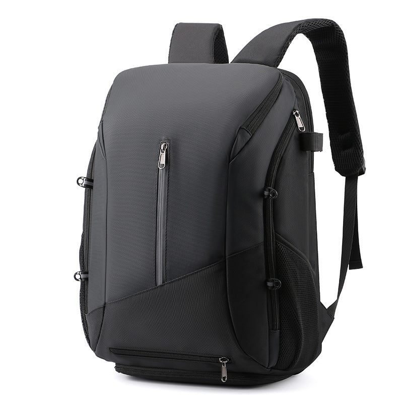 Black Multi-functional Sports Backpack for Men & Women - Waterproof Basketball, Badminton, Tennis & Soccer Bag with Shoe Compartment + Net Unique