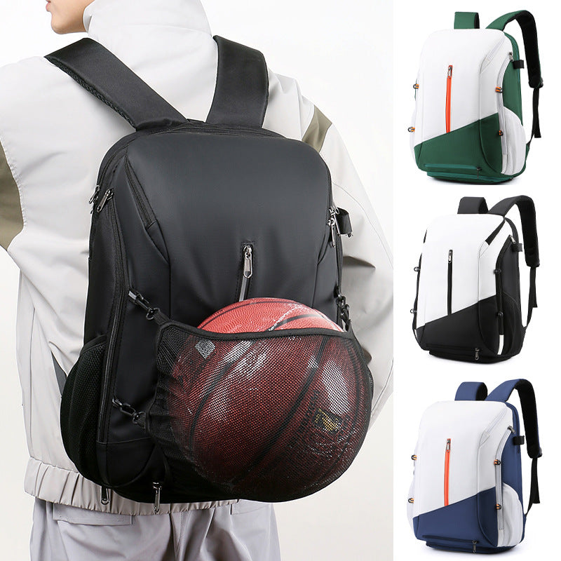 White and green Multi-functional Sports Backpack for Men & Women - Waterproof Basketball, Badminton, Tennis & Soccer Bag with Shoe Compartment + Net Unique