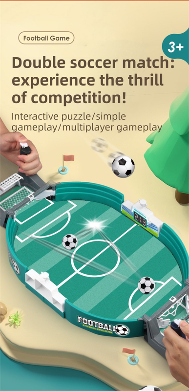 2-Player Large Interactive Tabletop Football Battle Toy for Kids & Adults with 6 Mini Soccer Balls(42x21x9CM) - No Battery Required Awezingly