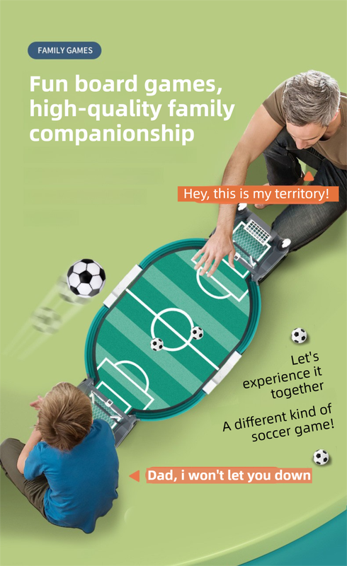 2-Player Large Interactive Tabletop Football Battle Toy for Kids & Adults with 6 Mini Soccer Balls(42x21x9CM) - No Battery Required Awezingly
