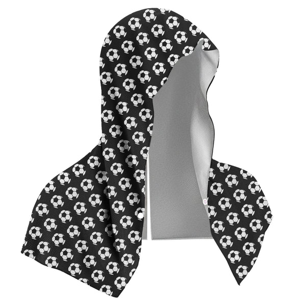 Black football Instant Cooling Hooded Towel U-Shaped Sun Protection Quick Dry Scarf with Carabiner Pouch for Local Outdoor Sports and Gym Workouts Unique