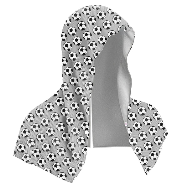 Grey football Instant Cooling Hooded Towel U-Shaped Sun Protection Quick Dry Scarf with Carabiner Pouch for Local Outdoor Sports and Gym Workouts Unique