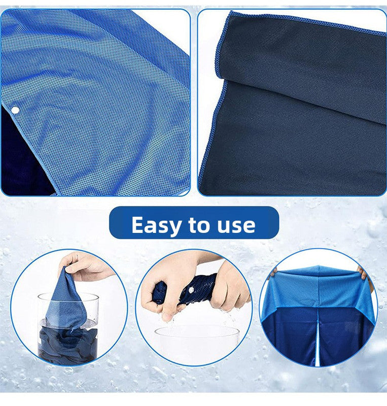 Grey football Instant Cooling Hooded Towel U-Shaped Sun Protection Quick Dry Scarf with Carabiner Pouch for Local Outdoor Sports and Gym Workouts Unique