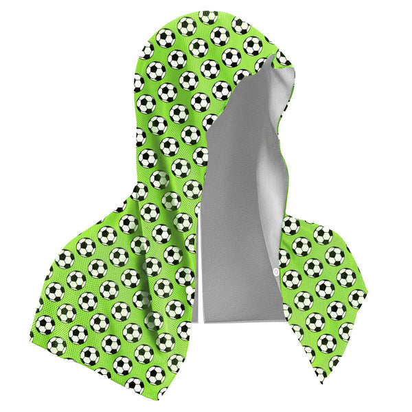 Green Football Instant Cooling Hooded Towel U-Shaped Sun Protection Quick Dry Scarf with Carabiner Pouch for Local Outdoor Sports and Gym Workouts Unique