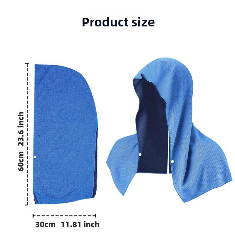 Green Football Instant Cooling Hooded Towel U-Shaped Sun Protection Quick Dry Scarf with Carabiner Pouch for Local Outdoor Sports and Gym Workouts Unique