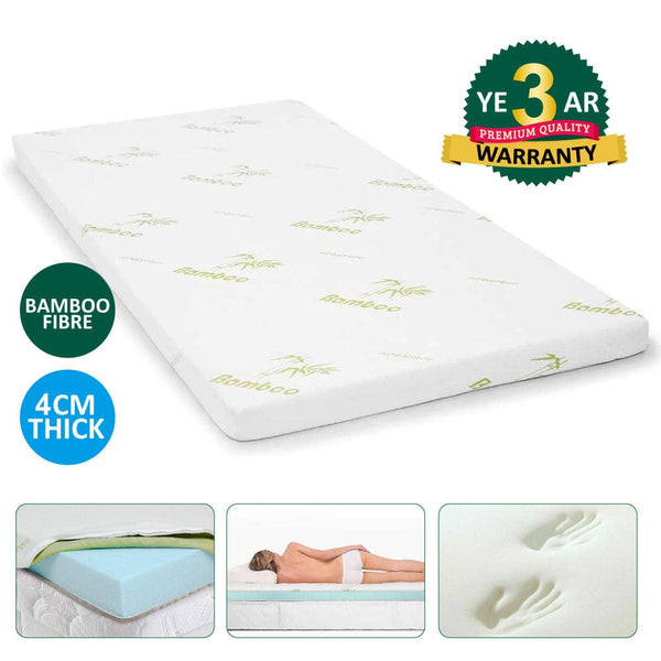 4cm Memory Foam Mattress Topper with Bamboo Cover - Double Does Not Apply
