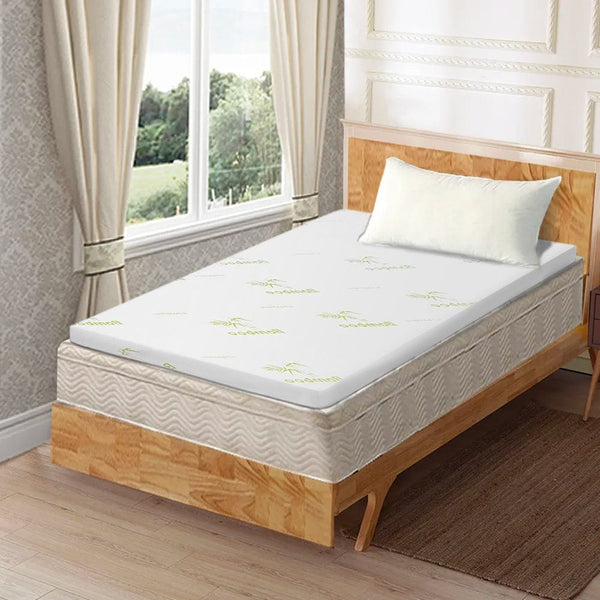 8cm Memory Foam Mattress Topper with Bamboo Cover - Single Size Does Not Apply