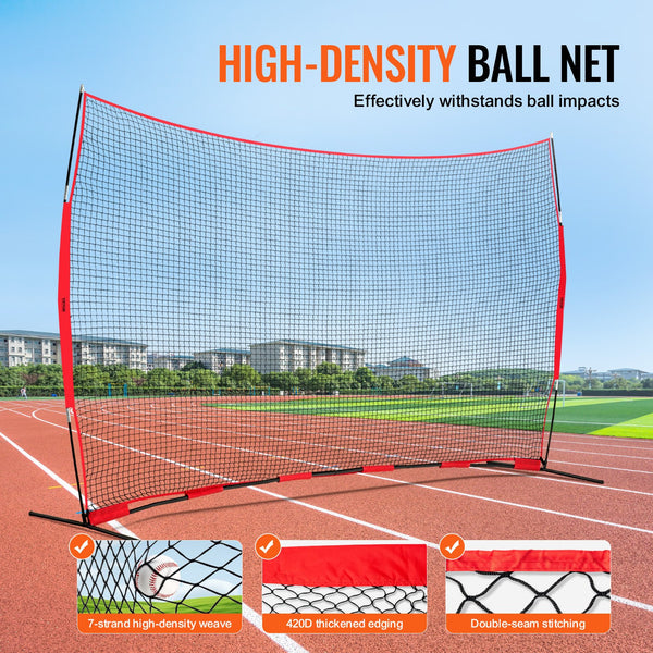 Barricade Backstop Net, 16x10 ft Ball Sports Barrier Netting, Portable Practice Equipment with Carry Bag, Protection Screen for Baseball Softball Lacrosse Soccer Hockey Training, for Backyard Unique