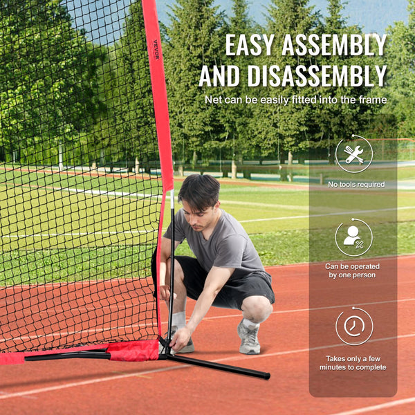 Barricade Backstop Net, 16x10 ft Ball Sports Barrier Netting, Portable Practice Equipment with Carry Bag, Protection Screen for Baseball Softball Lacrosse Soccer Hockey Training, for Backyard Unique