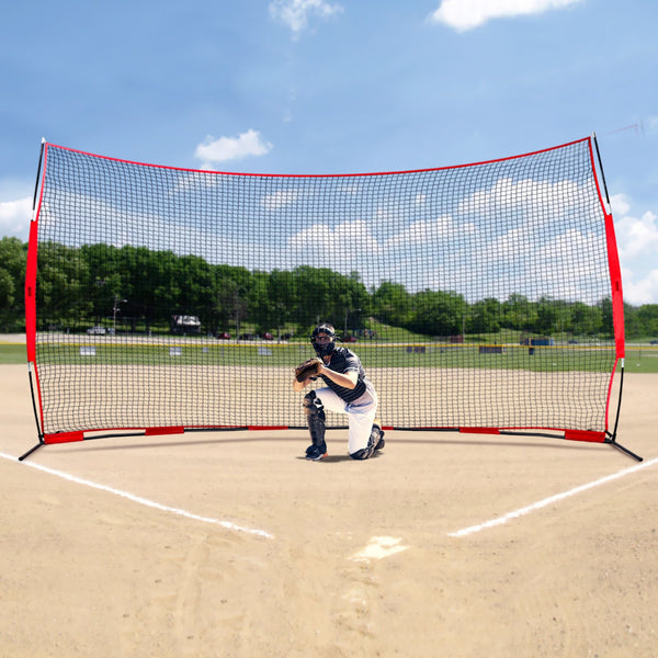 Barricade Backstop Net, 16x10 ft Ball Sports Barrier Netting, Portable Practice Equipment with Carry Bag, Protection Screen for Baseball Softball Lacrosse Soccer Hockey Training, for Backyard Unique