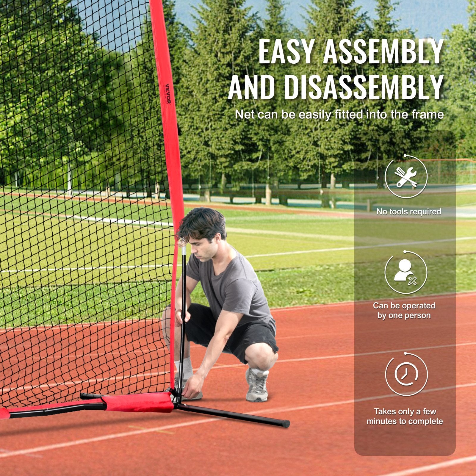 Barricade Backstop Net, 20x10 ft Ball Sports Barrier Netting, Portable Practice Equipment with Carry Bag, Protection Screen for Baseball Softball Lacrosse Soccer Hockey Training, for Backyard Unique