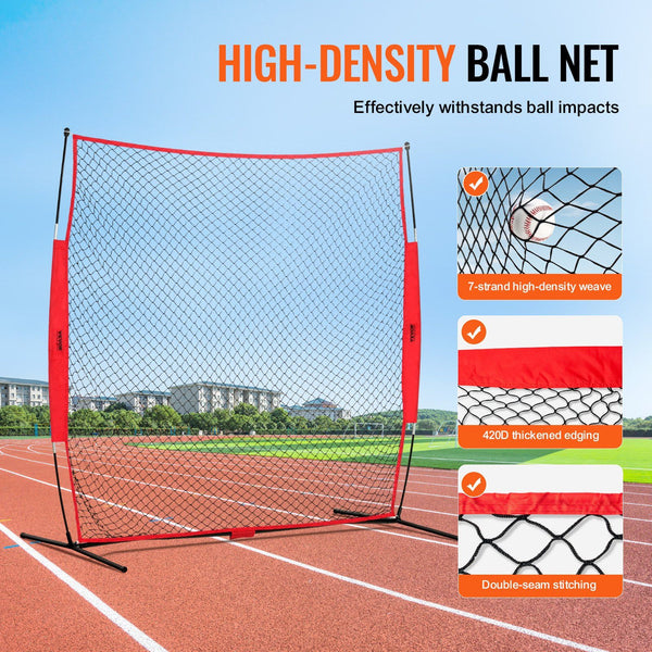 Barricade Backstop Net, 7x7 ft Ball Sports Barrier Netting, Portable Practice Equipment with Carry Bag, Protection Screen for Baseball Softball Lacrosse Soccer Hockey Training, for Backyard Unique