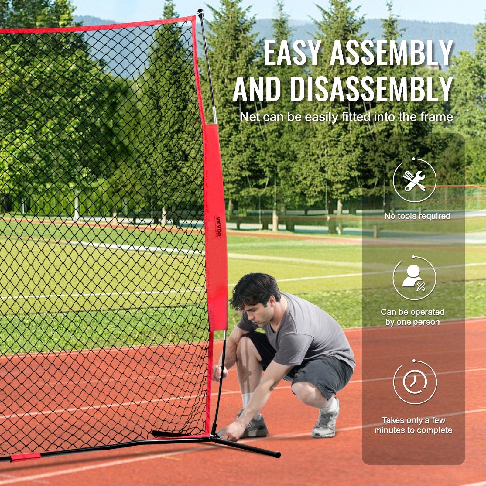 Barricade Backstop Net, 7x7 ft Ball Sports Barrier Netting, Portable Practice Equipment with Carry Bag, Protection Screen for Baseball Softball Lacrosse Soccer Hockey Training, for Backyard Unique