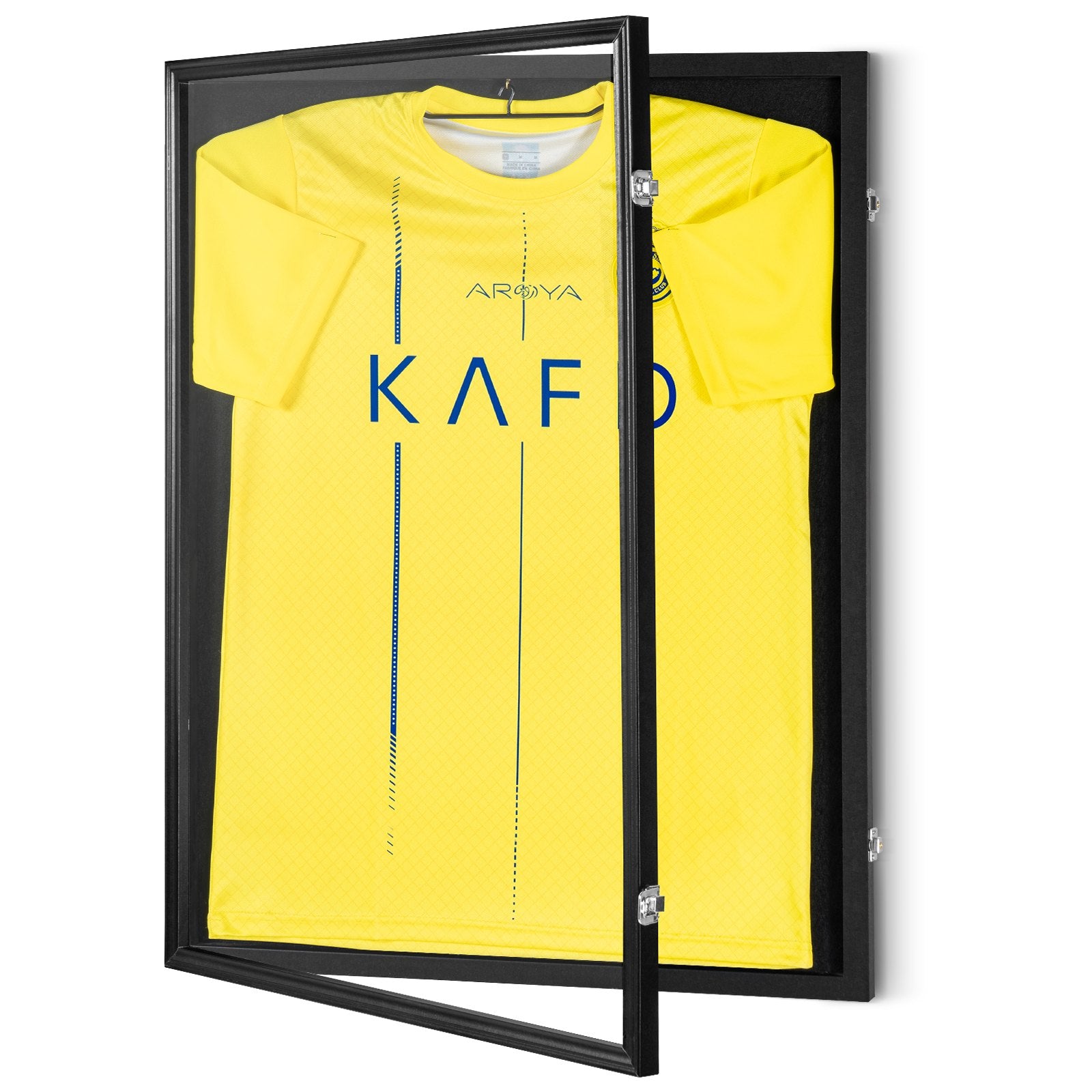 2PCs Jersey Display Frame Case, 590 x 790 x 40 mm, Large Lockable Sport Jersey Shadow Box with 98% UV Protection PC Glass and Hangers, for Baseball Basketball Football Hockey Shirt and Uniform Unique