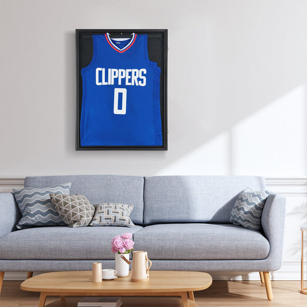 2PCs Jersey Display Frame Case, 590 x 790 x 40 mm, Large Lockable Sport Jersey Shadow Box with 98% UV Protection PC Glass and Hangers, for Baseball Basketball Football Hockey Shirt and Uniform Unique