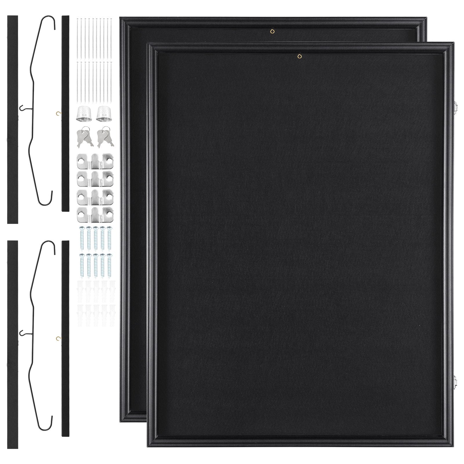 2PCs Jersey Display Frame Case, 590 x 790 x 40 mm, Large Lockable Sport Jersey Shadow Box with 98% UV Protection PC Glass and Hangers, for Baseball Basketball Football Hockey Shirt and Uniform Unique