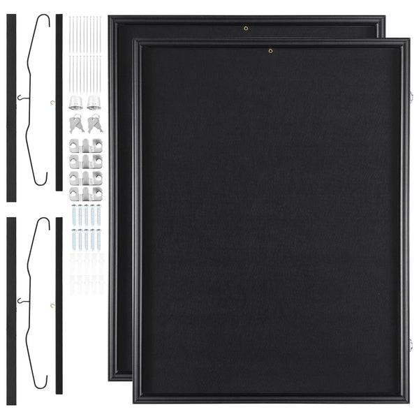2PCs Jersey Display Frame Case, 590 x 790 x 40 mm, Large Lockable Sport Jersey Shadow Box with 98% UV Protection PC Glass and Hangers, for Baseball Basketball Football Hockey Shirt and Uniform Unique