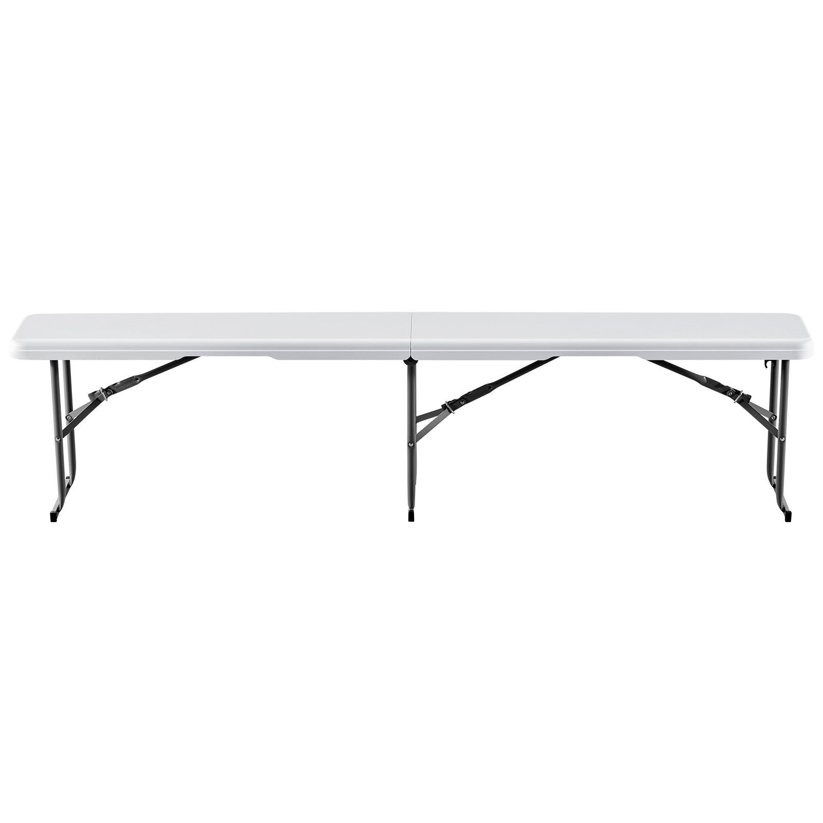 Plastic Folding Bench, 6 ft Portable Bench for Indoor/Outdoor Picnic Party Patio Camping Dining, Foldable Smooth HDPE Seat for Garden Soccer Multipurpose Entertaining Activities, 2 Pack, White