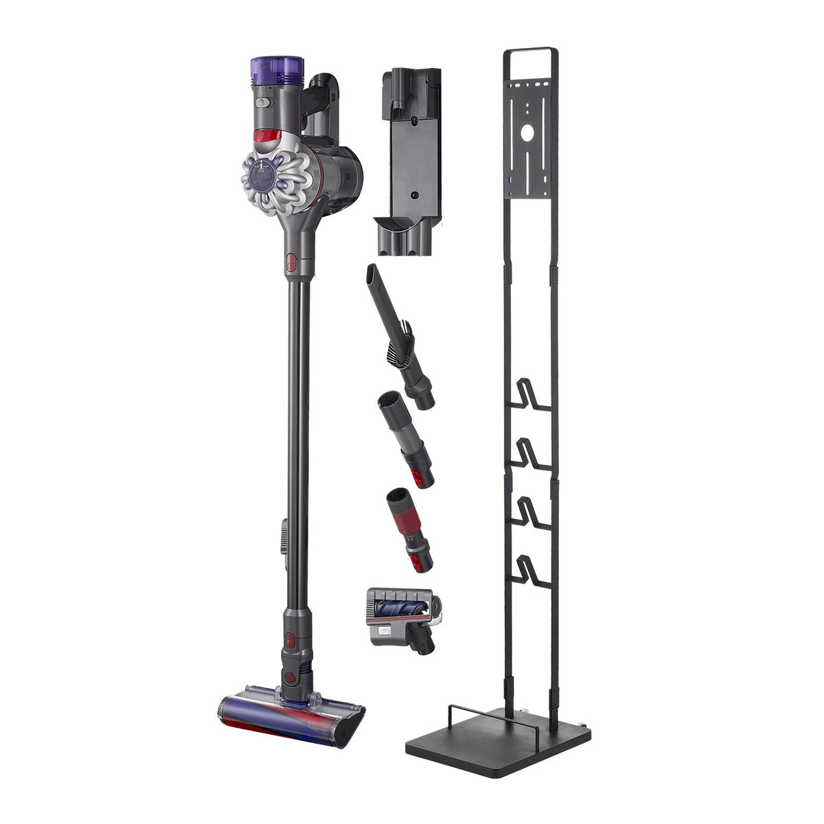 Vacuum Stand, Compatible With Dyson V6 V7 V8 V10 V11 V15, Stable Vacuum Stand Holder with 4 Hooks for Dyson DC30 DC31 DC34 DC35 DC58 DC59 DC62 D74 Cordless Upright Vacuum Cleaners & Accessories Awezingly