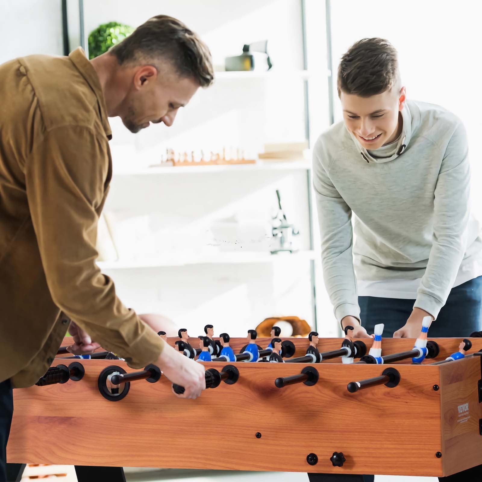 Folding Foosball Table, 106 cm Standard Size Table, Indoor Full Size Foosball Tables for Home, Family, and Game Room, Durable Soccer Set, Includes 2 Balls Unique