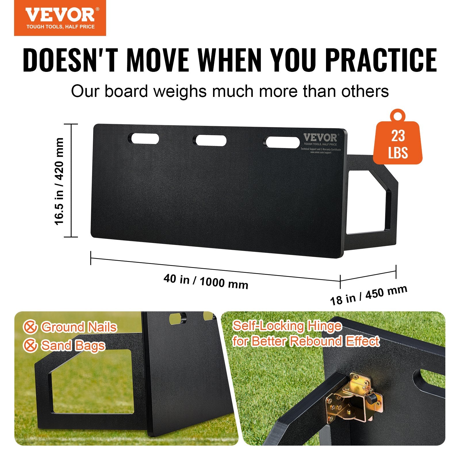 Soccer Rebounder Board, 100x40 cm Portable Soccer Wall with 2 Angles Rebound, Foldable HDPE Kickback Rebound Board, Soccer Training Equipment for Kids and Adults, Passing & Shooting Practice Unique