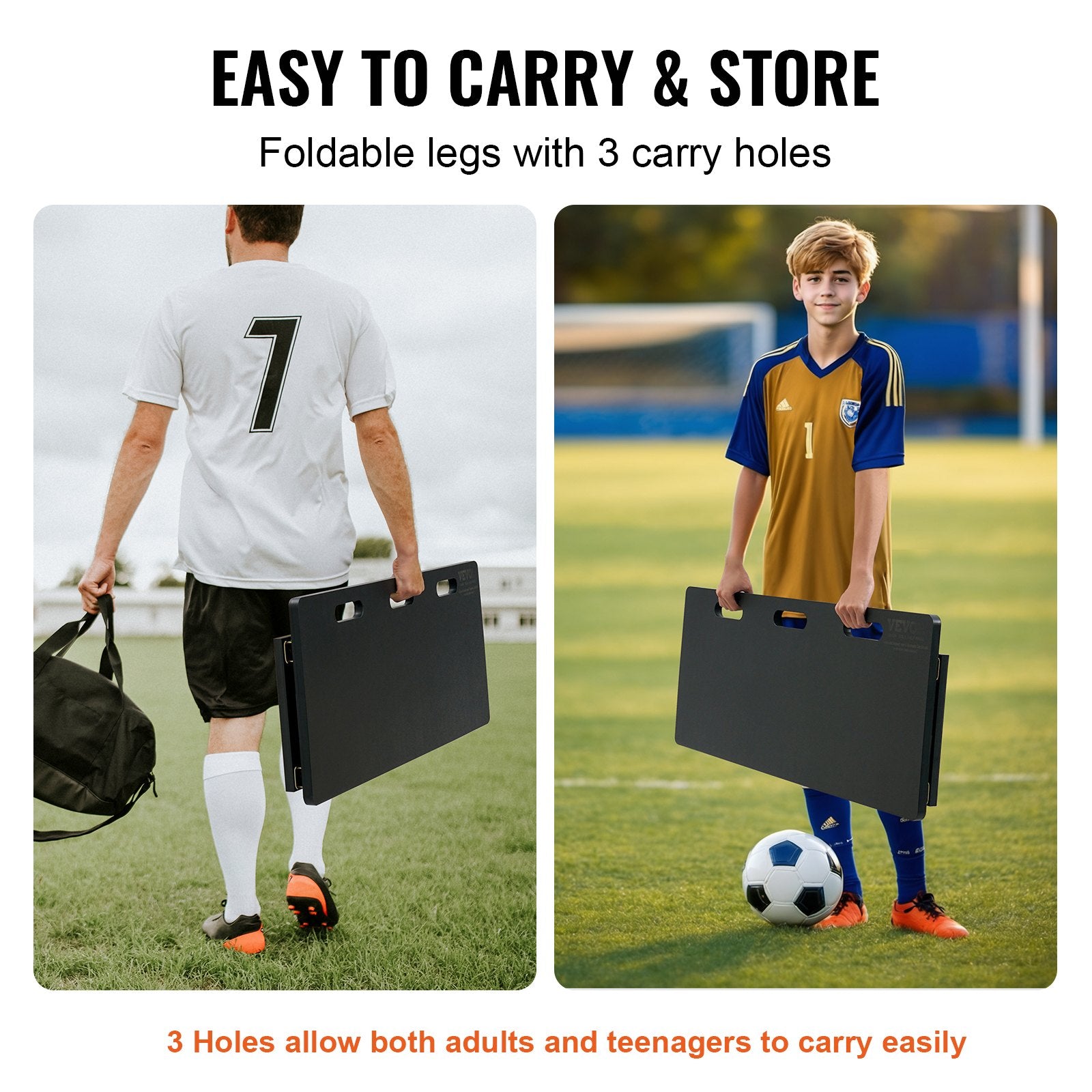 Soccer Rebounder Board, 100x40 cm Portable Soccer Wall with 2 Angles Rebound, Foldable HDPE Kickback Rebound Board, Soccer Training Equipment for Kids and Adults, Passing & Shooting Practice Unique
