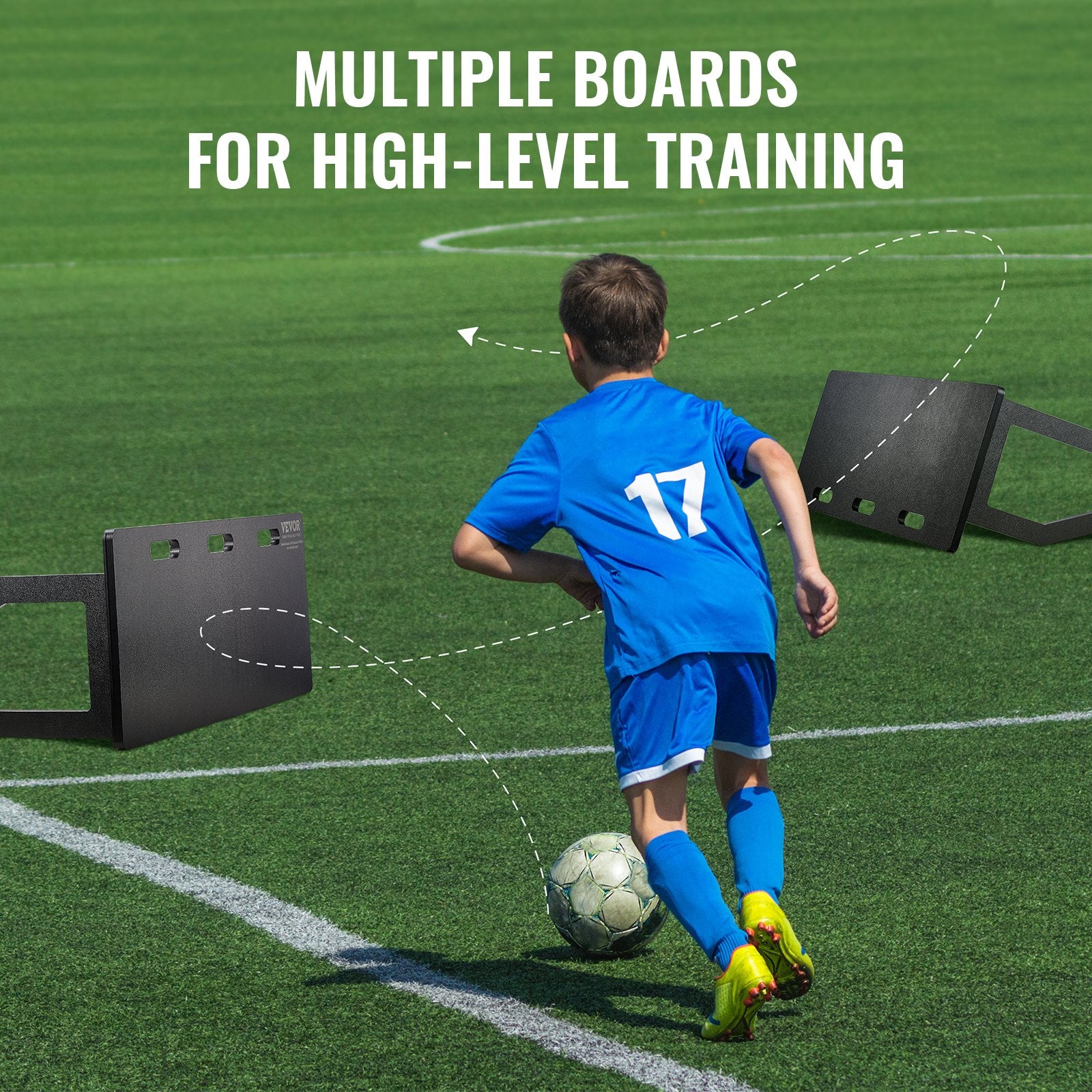 Soccer Rebounder Board, 100x40 cm Portable Soccer Wall with 2 Angles Rebound, Foldable HDPE Kickback Rebound Board, Soccer Training Equipment for Kids and Adults, Passing & Shooting Practice Unique