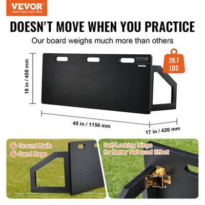 Soccer Rebounder Board, 115x45 cm Portable Soccer Wall with 2 Angles Rebound, Foldable HDPE Kickback Rebound Board, Soccer Training Equipment for Kids and Adults, Passing & Shooting Practice