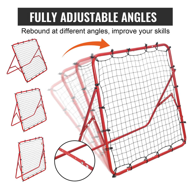 Soccer Rebounder Rebound Net, Kick-Back 100x100 cm, Portable Football Training Gifts, Fully Adjustable Angles Goal Net, Aids & Equipment for Kids Teens & All Ages, Easy Set Up & Perfect Storage Unique