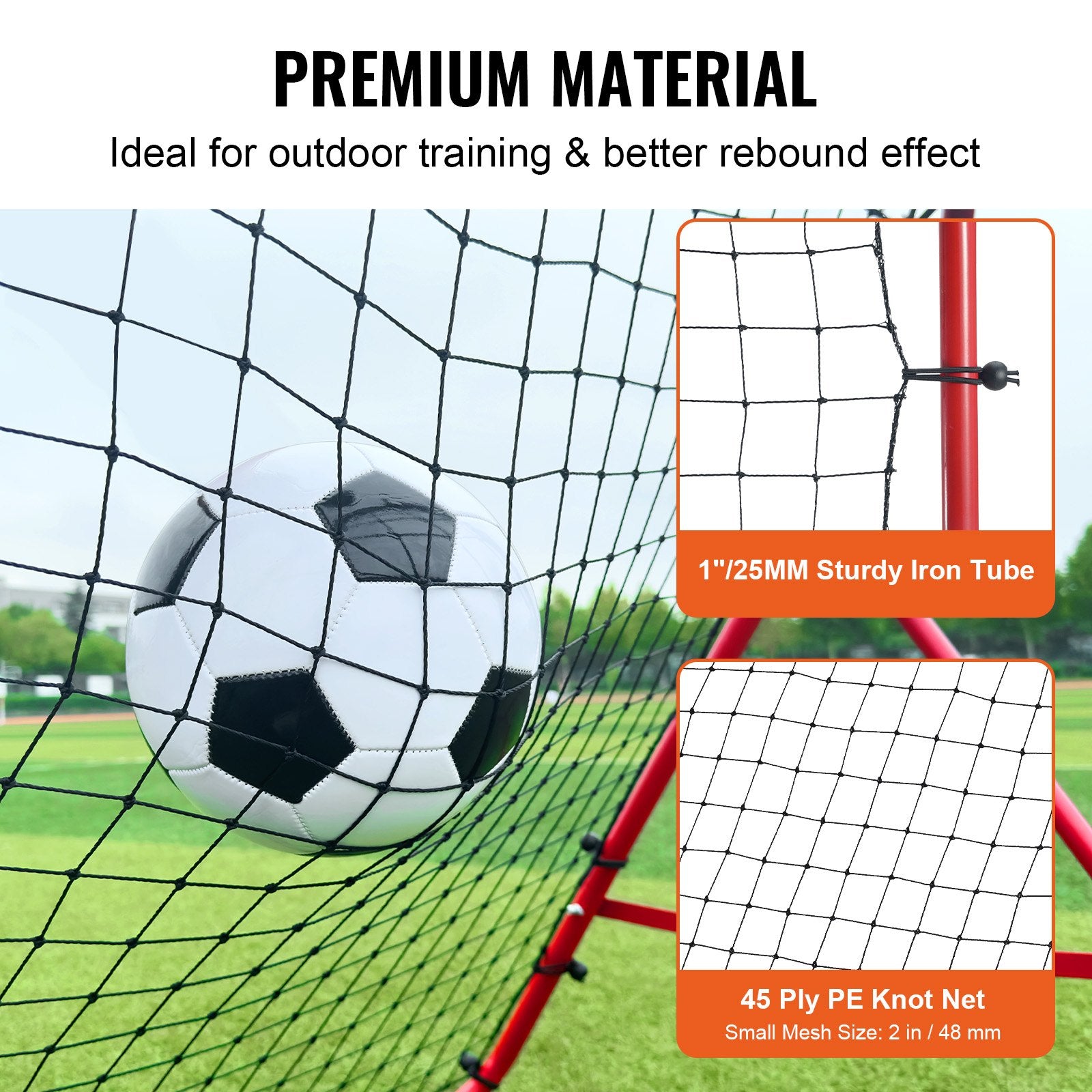 Soccer Rebounder Rebound Net, Kick-Back 100x100 cm, Portable Football Training Gifts, Fully Adjustable Angles Goal Net, Aids & Equipment for Kids Teens & All Ages, Easy Set Up & Perfect Storage Unique