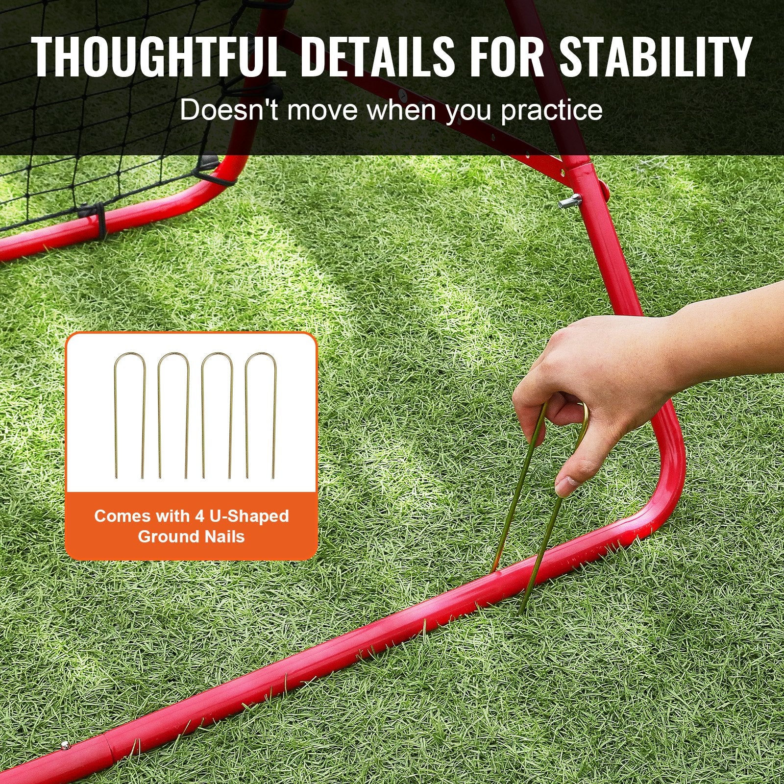 Soccer Rebounder Rebound Net, Kick-Back 100x100 cm, Portable Football Training Gifts, Fully Adjustable Angles Goal Net, Aids & Equipment for Kids Teens & All Ages, Easy Set Up & Perfect Storage Unique