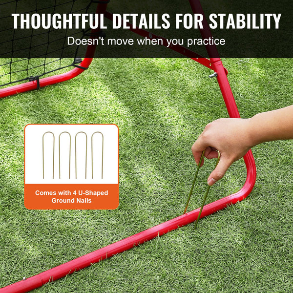 Soccer Rebounder Rebound Net, Kick-Back 100x100 cm, Portable Football Training Gifts, Fully Adjustable Angles Goal Net, Aids & Equipment for Kids Teens & All Ages, Easy Set Up & Perfect Storage Unique