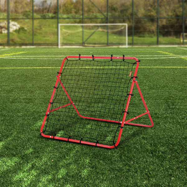 Soccer Rebounder Rebound Net, Kick-Back 100x100 cm, Portable Football Training Gifts, Fully Adjustable Angles Goal Net, Aids & Equipment for Kids Teens & All Ages, Easy Set Up & Perfect Storage