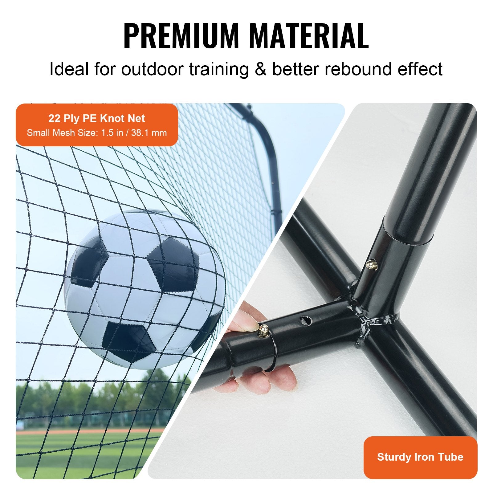 Soccer Rebounder Net, 12x6FT Iron Soccer Training Equipment, Sports Football Training Gift with Portable Bag, Volleyball Rebounder Wall Perfect for Backyard Practicing, Solo Training, Passing Unique