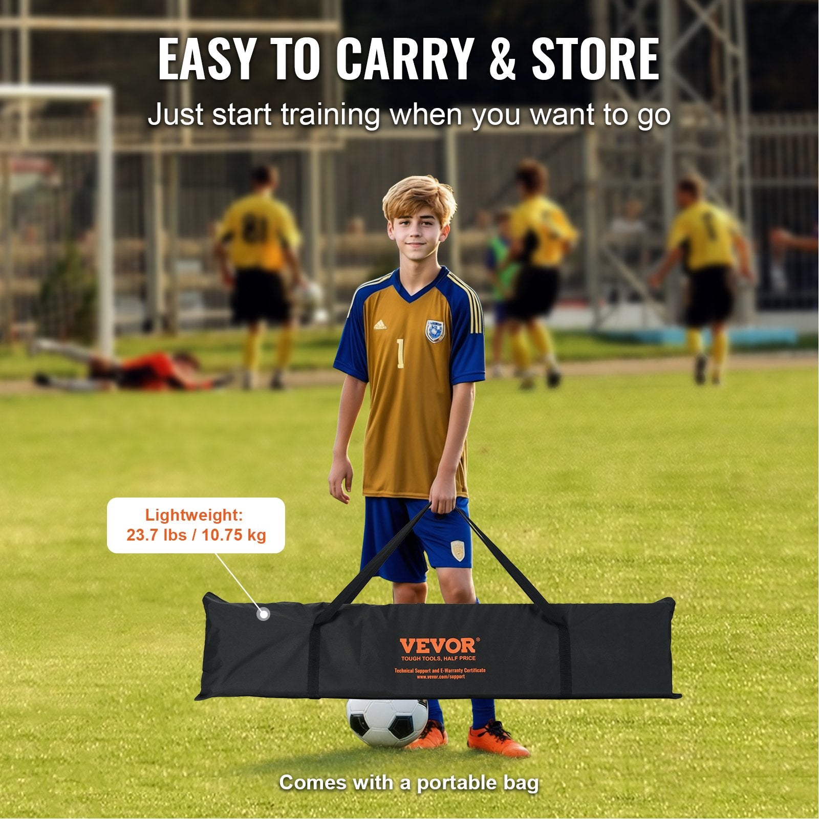 Soccer Rebounder Net, 12x6FT Iron Soccer Training Equipment, Sports Football Training Gift with Portable Bag, Volleyball Rebounder Wall Perfect for Backyard Practicing, Solo Training, Passing Unique