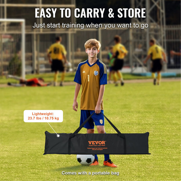 Soccer Rebounder Net, 12x6FT Iron Soccer Training Equipment, Sports Football Training Gift with Portable Bag, Volleyball Rebounder Wall Perfect for Backyard Practicing, Solo Training, Passing Unique