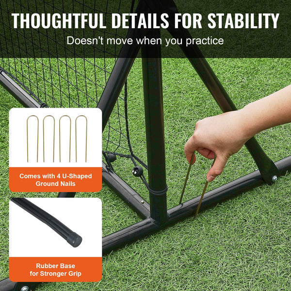 Soccer Rebounder Net, 12x6FT Iron Soccer Training Equipment, Sports Football Training Gift with Portable Bag, Volleyball Rebounder Wall Perfect for Backyard Practicing, Solo Training, Passing Unique