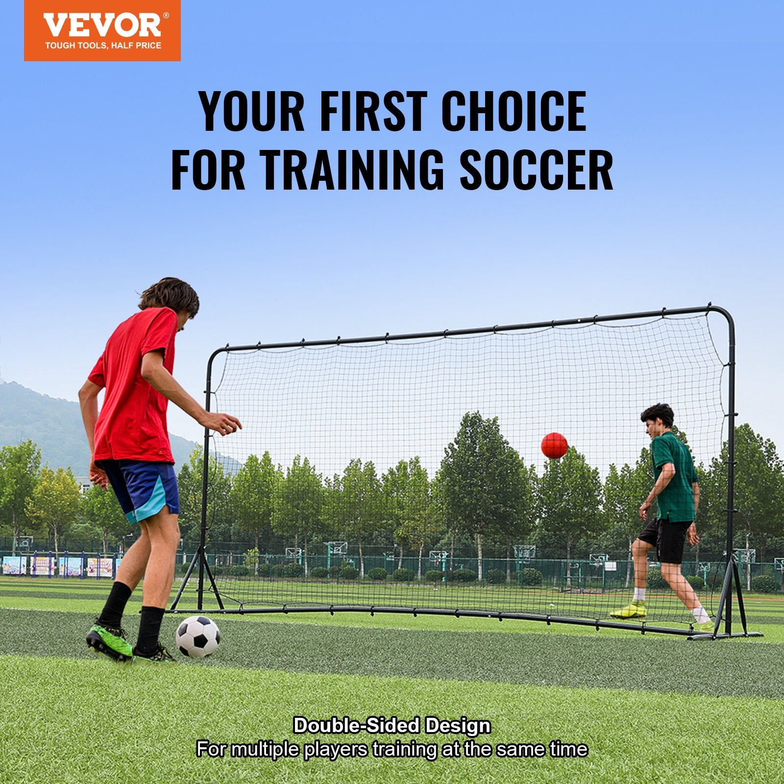 Soccer Rebounder Net, 12x6FT Iron Soccer Training Equipment, Sports Football Training Gift with Portable Bag, Volleyball Rebounder Wall Perfect for Backyard Practicing, Solo Training, Passing Unique